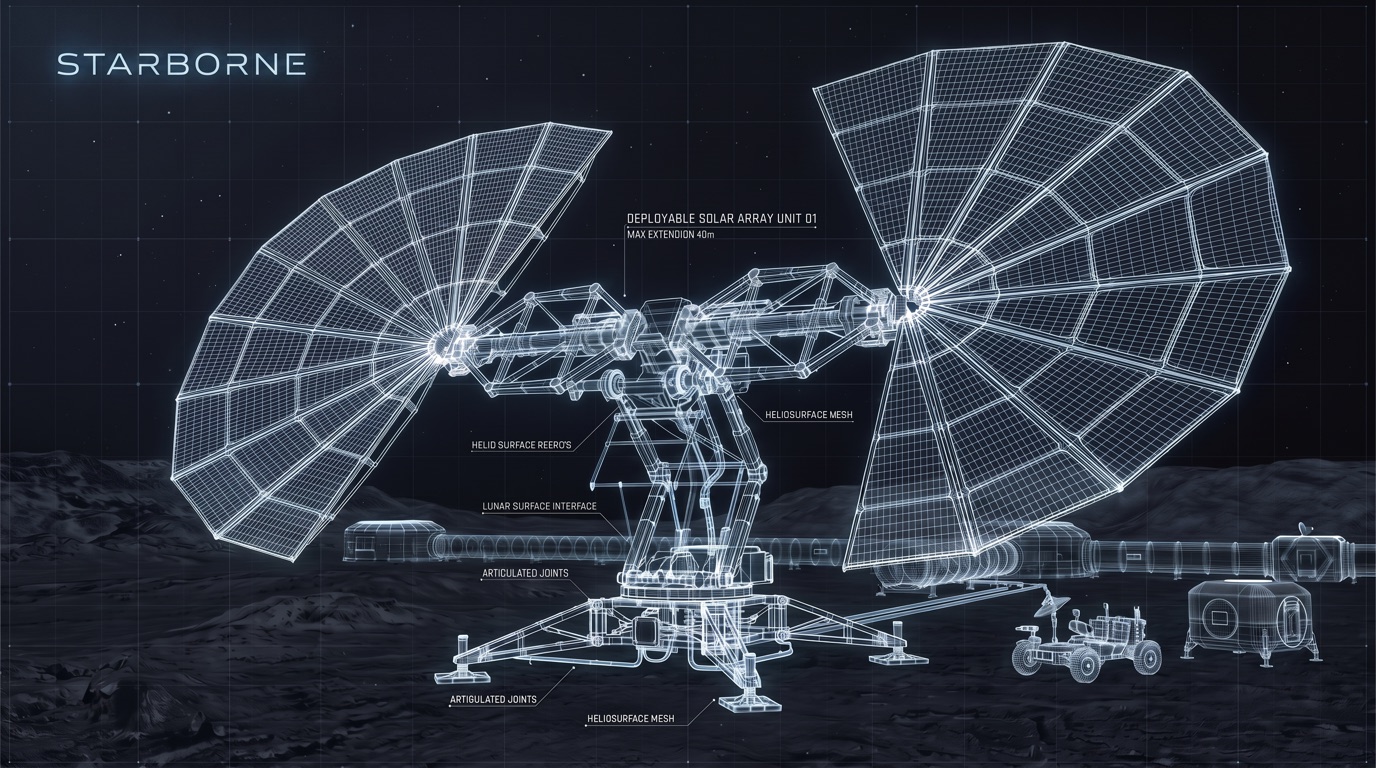 Concept rendering of a Starborne deployable solar array